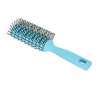 Brosse à cheveux démêlante, brosse à cheveux ventilée uniformément chauffée avec trou de suspension pour le soin des cheveux(bleu)