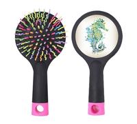 Brosse à cheveux démêlante colorée Hippocampe Motif vie marine