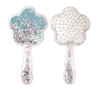 Brosse à cheveux démêlante en forme de fleur, peigne à cheveux démêlant, princesse de Noël, brosse à cheveux blingbling, brosse à cheveux de massage du cuir chevelu, sans douleur pour cheveux secs et