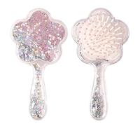 Brosse à cheveux démêlante en forme de fleur, peigne à cheveux démêlant, princesse de Noël, brosse à cheveux blingbling, brosse à cheveux de massage du cuir chevelu, sans douleur pour cheveux secs et