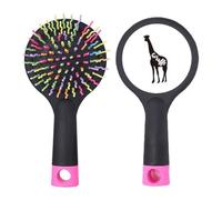 Brosse à cheveux démêlante en forme de girafe noire et blanche