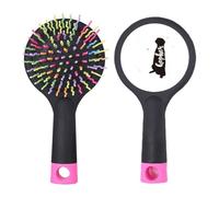 Brosse à cheveux démêlante en forme de girafe noire et blanche