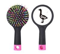 Brosse à cheveux démêlante en forme d'oie noire et blanche