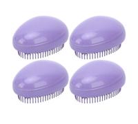Brosse à cheveux démêlante en forme d'œuf, outil de coiffure doux et sans effort pour cheveux bouclés, longs et épais, peigne de Massage en paille de blé, matériau ABS, 4 pièces