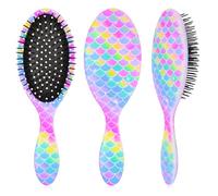 Brosse à cheveux démêlante humide et sèche pour cheveux bouclés épais sans douleur pour filles et femmes licorne sirène
