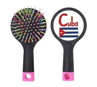 Brosse à cheveux démêlante motif drapeau national de Cuba rouge et bleu
