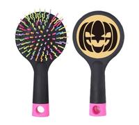 Brosse à cheveux démêlante noire pour Halloween avec base coussin citrouille