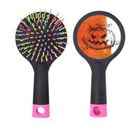 Brosse à cheveux démêlante peinte à la main en forme de citrouille d'Halloween