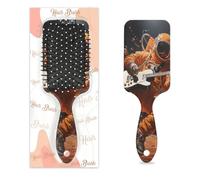 Brosse à cheveux démêlante pour cheveux humides et secs, astronaute, violon, peignes à coussin d'air jaune pour femmes, hommes, garçons, filles, enfants, brosse de massage pour cheveux bouclés ou