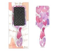 Brosse à cheveux démêlante pour cheveux humides et secs, cœurs roses et violets, peignes à coussin d'air pour femmes, hommes, garçons, filles, enfants, brosse de massage pour cheveux bouclés ou raides