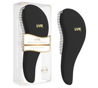 Brosse à cheveux démêlante pour femmes, filles et enfants - Faites glisser la brosse démêlante pour cheveux mouillés, fins, bouclés, épais et afro (Noir)