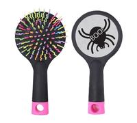 Brosse à cheveux démêlante pour Halloween - Motif araignée noire - Art déco - Base coussin