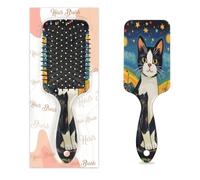Brosse à cheveux démêlante pour homme et femme - Brosse à cheveux souple à poils souples (ciel étoilé, fleurs, chat)
