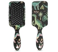 Brosse à cheveux démêlante pour homme et femme - Brosse à cheveux souple à poils souples - Dinosaure vert
