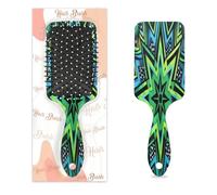 Brosse à cheveux démêlante pour homme et femme - Brosse à cheveux souple à poils souples (étoile octogonale verte)