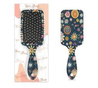 Brosse à cheveux démêlante pour homme et femme - Brosse à cheveux souple à poils souples (fleur ronde pétale)
