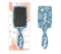 Brosse à cheveux démêlante pour homme et femme - Brosse à cheveux souple à poils souples (hippocampe, corail, coquillages)