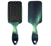 Brosse à cheveux démêlante pour homme et femme - Brosse à cheveux souple à poils souples (imprimé aurore de montagne)