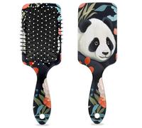 Brosse à cheveux démêlante pour homme et femme - Brosse à cheveux souple à poils souples (mignon panda, animal floral)
