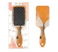 Brosse à cheveux démêlante pour homme et femme - Brosse à cheveux souple à poils souples (orange aquarelle papillon)