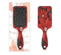 Brosse à cheveux démêlante pour homme et femme - Brosse à cheveux souple à poils souples (poinsettia)