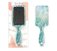 Brosse à cheveux démêlante pour homme et femme - Brosse à cheveux souple à poils souples (vague verte)