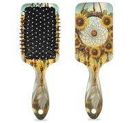 Brosse à cheveux démêlante pour homme et femme - Poils souples - Attrape-rêves en plumes de tournesol
