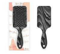 Brosse à cheveux démêlante pour homme et femme - Poils souples - Texture noire