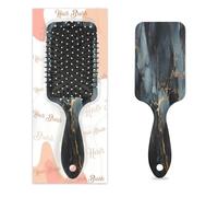 Brosse à cheveux démêlante pour homme et femme - Poils souples - Texture noire dorée