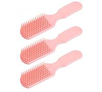 Brosse à cheveux démêlante professionnelle, outil de coiffure de Massage du cuir chevelu à 9 rangées pour femmes, hommes et enfants, voyage à domicile, matériau ABS rose, paquet