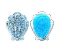 Brosse à cheveux démêlante sirène - Peigne princesse de Noël - Peigne à paillettes - Brosse à cheveux de massage du cuir chevelu - Sans douleur - Pour cheveux secs et humides - Pour enfants, filles et