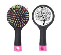 Brosse à cheveux démêlante style école graffiti mignon arbre contour salon base coussin