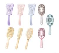 Brosse à cheveux double couche avec construction en plastique et poils arrondis pour un démêlage doux et sûr (peigne côtelé crème)