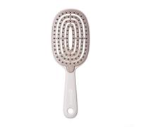 Brosse à cheveux double couche avec construction en plastique et poils arrondis pour un démêlage doux et sûr (crème, emballé)
