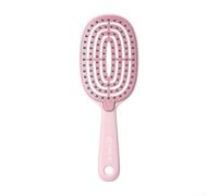 Brosse à cheveux double couche avec poignée ergonomique profilée pour une prise en main sûre pendant les tâches de coiffure toute la journée (rose, emballé)