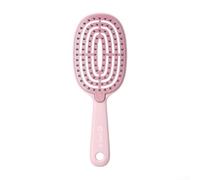 Brosse à cheveux double couche pour un coiffage volumineux, peigne de massage du cuir chevelu avec poils amovibles, démêlant léger pour la maison et les voyages, blanc crème (rose, emballé)