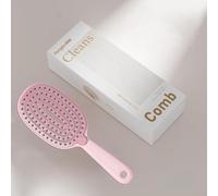 Brosse à cheveux double couche pour un coiffage volumineux, peigne de massage du cuir chevelu avec poils amovibles, démêlant léger pour la maison et les voyages, blanc crème (rose, boîte)