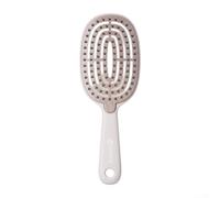Brosse à cheveux double couche pour un coiffage volumineux, peigne de massage du cuir chevelu avec poils amovibles, démêlant léger pour la maison et les voyages, blanc crème (crème, emballé)