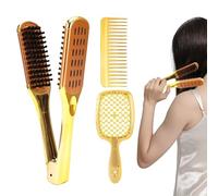 Brosse à cheveux double face - Peigne de coiffure, brosse de lissage pour hommes de beauté, utilisation humide et sèche par coiffeur, , voyage, tout-petit, fille, adolescent
