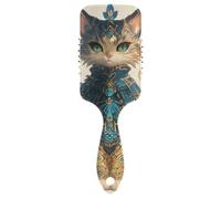 Brosse à cheveux douce antistatique pour chat avec motifs tribaux et plumes - Massage du cuir chevelu pour cheveux fins avec poignée ergonomique