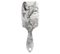 Brosse à cheveux douce argentée de style surréaliste Wolf Music Score pour la croissance des cheveux. Massage du cuir chevelu pour les cheveux clairsemés avec poignée ergonomique cepillo para peinar