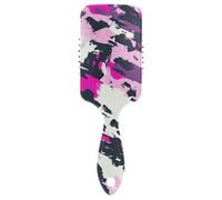 Brosse à cheveux douce avec motif camouflage militaire pour cheveux courts avec poignée ergonomique