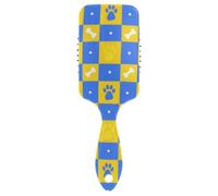 Brosse à cheveux douce et lisse avec motif empreintes de pattes bleues et jaunes. Masseur de tête pour cheveux mouillés avec poignée ergonomique pour cepillos para cabello