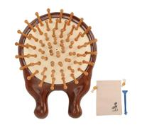 Brosse à cheveux du coussin de massage du cuir chevelu peigne de nez en bois pour voyages à domicile