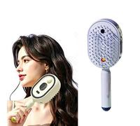 Brosse à cheveux électrique avec brume d'essence et thérapie à la lumière rouge, peigne démêlant autonettoyant avec poils rétractables, brosse de soins capillaires quotidiens pour cheveux bouclés