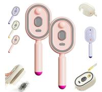 Brosse à cheveux électrique de massage par pulvérisation, brosse à coussin d'air, brosses à vapeur électriques démêlantes rechargeables for antistatique, réduit les frisottis(Pink+pink)