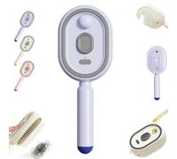 Brosse à cheveux électrique de massage par pulvérisation, brosse à coussin d'air, brosses à vapeur électriques démêlantes rechargeables for antistatique, réduit les frisottis(Purple)