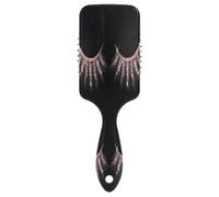 Brosse à cheveux élégante pour cils noirs étincelants avec coussin noir, brosse à cheveux antistatique, brosse à cheveux saine, grandes brosses à cheveux pour femmes