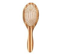 Brosse à cheveux en bambou avec poignée confortable et stimulation du cuir chevelu - Accessoire de soins capillaires