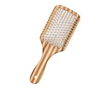 Brosse à cheveux en bambou avec poignée confortable et stimulation du cuir chevelu - Accessoire de soins capillaires